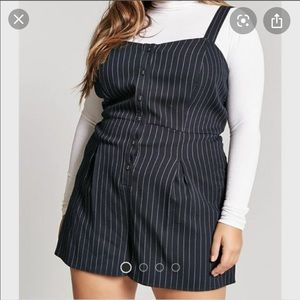 3X pinstripe romper